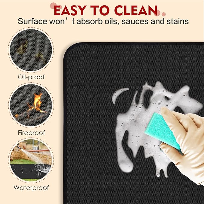 Heat Resistant Mats for Countertop,16x20 in Silicone Heat Resistant Mat for Air Fryer, Fireproof Pad for Coffee Maker,Toaster, Oven, Kitchen Countertop Protector Compatible with Ninja,COSORI, 2PCS