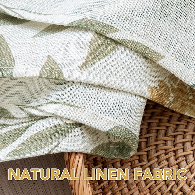 H.VERSAILTEX Linen Table Cloths Floral Printed Tablecloth Spill-Proof Waterproof Table Cover for Dining Buffet Feature Soft and Thick Fabric Wrinkle Free, 60 x 120 Inch, Adela Botanical Motif - Sage