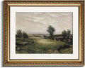InSimSea Gold Picture Framed Wall Art, Living Room Bedroom Bathroom Vintage Wild Field Valley Canvas Print Wall Decor, Home Farmhouse Decor, Antique Paintings with Frames 13x16inch