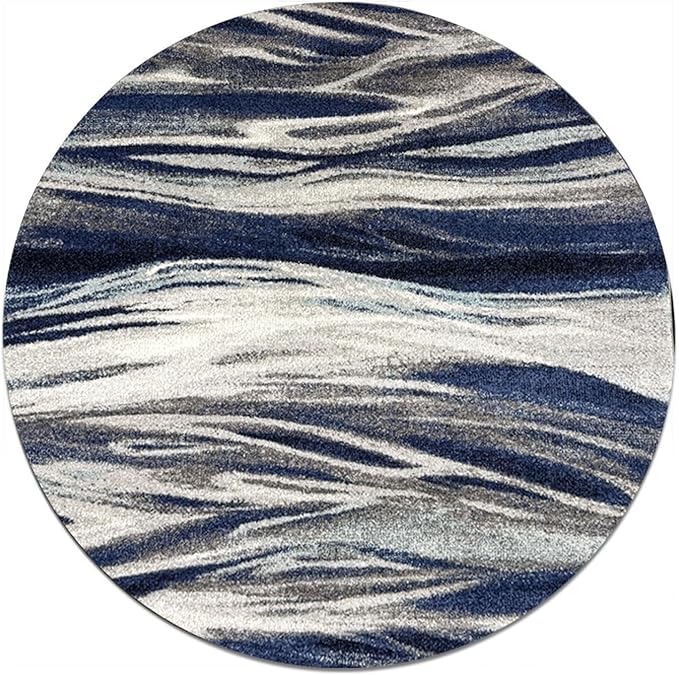 Keen Home Design Area Rugs - 5ft Round Non-Shedding, Abstract Rugs for Kitchen, Living Room, Bedroom, Dining Room, Entryway - Size: 5'3" Round, Multi