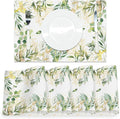 AOFOTO Watercolor Leaves Printed Placemats Set of 4 Spring Sage Green Gold Leaves Place Mats Washable Rectangular Table Mats for Party Home Kitchen Restaurant Dining Table Decor 12x18 Inch
