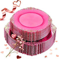 102PCS Clear Hot Pink Plastic Plates - Pink Disposable Plate with Gold Rim - Hot Pink Party Plates Include 51PCS 7.5inch Dessert & 10.25inch Dinner Plate for Wedding Birthday Valentine's Day