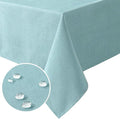 H.VERSAILTEX Linen Textured Table Cloths 60 x 104 Inch Premium Solid Tablecloth Spill-Proof Waterproof Table Cover for Dining Buffet Feature Extra Soft and Thick Fabric Wrinkle Free, Aqua