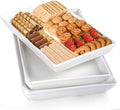 Delling Large Serving Platter, 16/14/12 Inch Rectangular Serving Trays for Serving Food, Serving Tray for Party - Set of 3, White