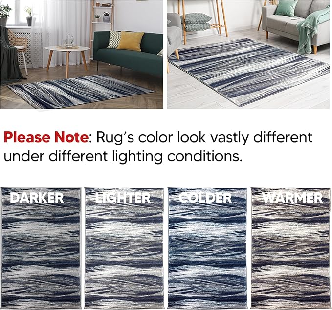 Keen Home Design Area Rugs - 3x5 Non-Shedding, Abstract Rugs for Kitchen, Living Room, Bedroom, Dining Room, Entryway - Size: 3' x 5', Multi