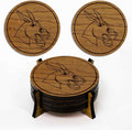 LazerEdge Central Missouri Mules Wooden Coaster Set - Cherry Wood - Officially Licensed Product - 4-Pack