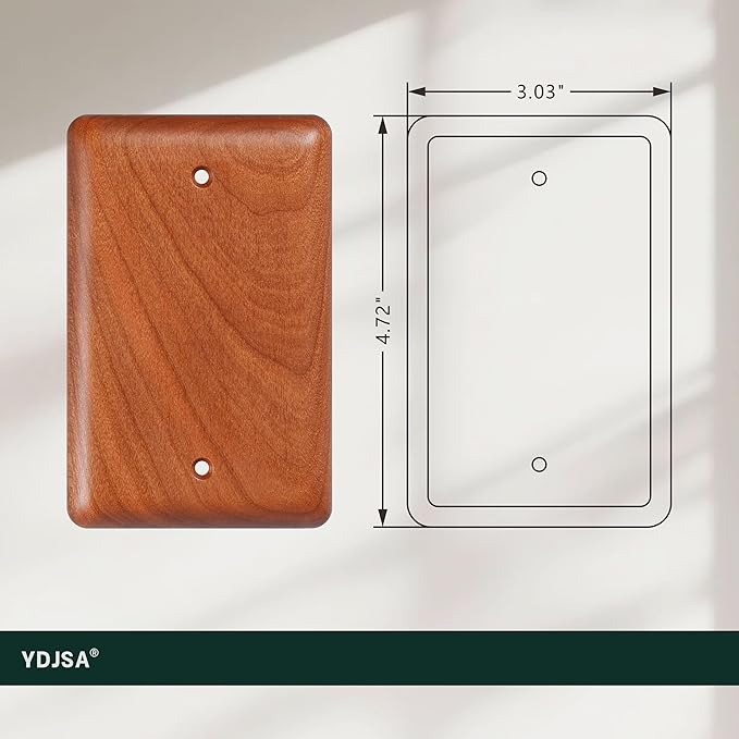 Cherry Wood Blank Wall Plate Cover Decorator Style Perfect for Blank Wall Plate and Blank Outlet Cover Home Decor Elegant Design