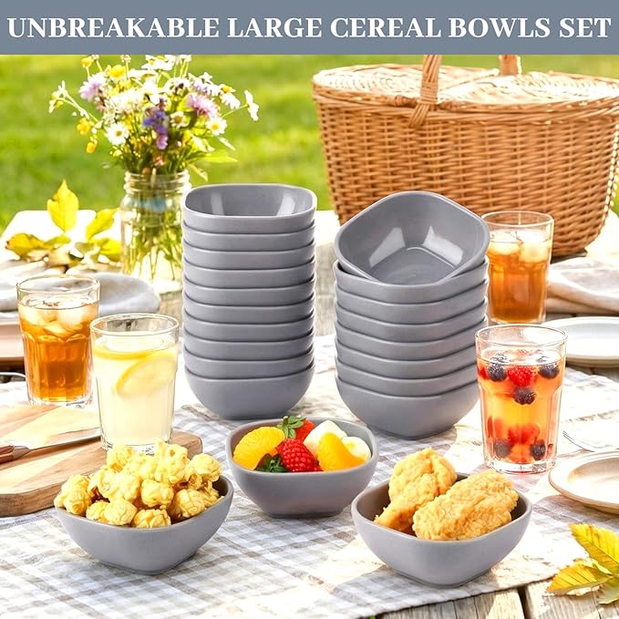 Gejoy 50 Pcs Wheat Straw Dipping Saucers Bowls 4.5 oz Unbreakable Small Soy Sauce Dishes Mini Prep Cups Dessert Snack Bowls Microwave Dishwasher Safe for Side Dish, Snacks, BBQ, Ketchup(Light Grey)