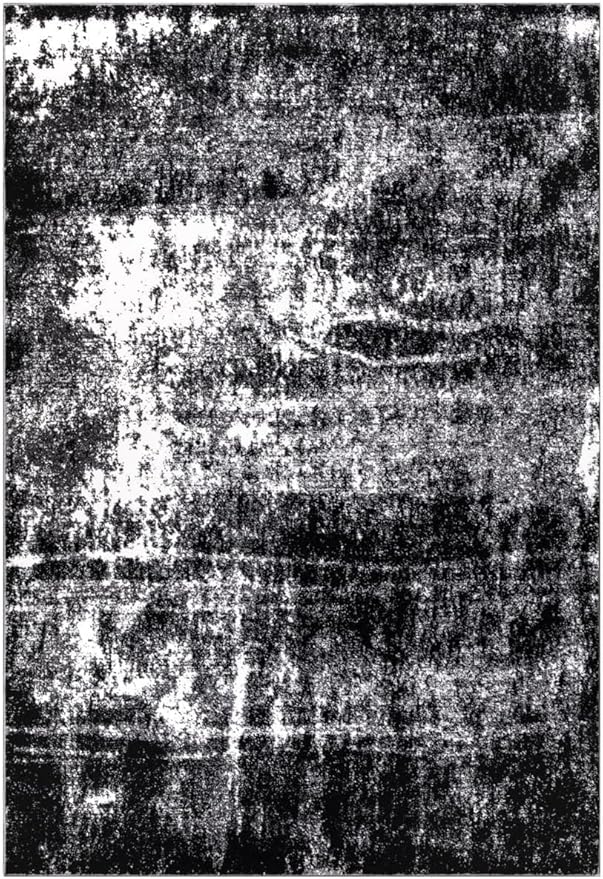 Keen Home Design Area Rugs - 10x14 Non-Shedding, Abstract Rugs for Kitchen, Living Room, Bedroom, Dining Room, Entryway - Size: 9'10" x 14', Abstract Black