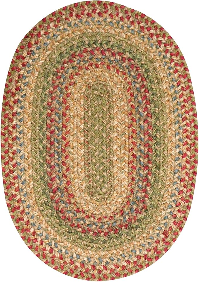 Homespice Azalea Jute Braided Oval Placemats, Warm Country Primitive Decor, Set of 6, 13x19 Multicolor Table Mats - Vibrant Colors, Durable, Easy to Clean and Protects Furniture