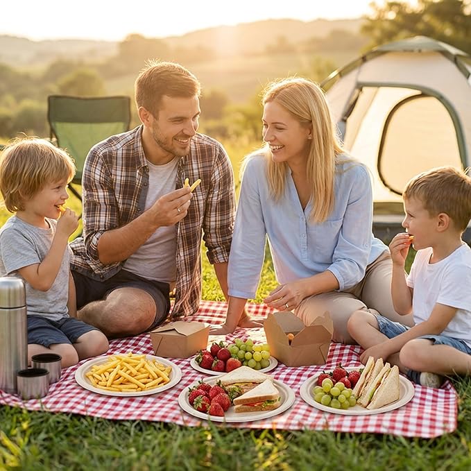 10 Inch Heavy Duty Paper Plates 150 Pack – Compostable, Eco-Friendly, Biodegradable Sugarcane & Bamboo Fiber, Sturdy Disposable Plates for Party, Camping & Everyday Use