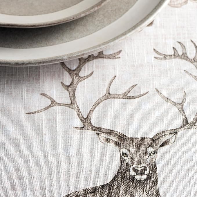 Maison d' Hermine Table Cloth Square Table 100% Cotton 54 x 54 Inches Fall Tablecloth Reusable Everyday Use for Thanksgiving Christmas Decorations Dining Farmhouse Party (Christmas Dew)