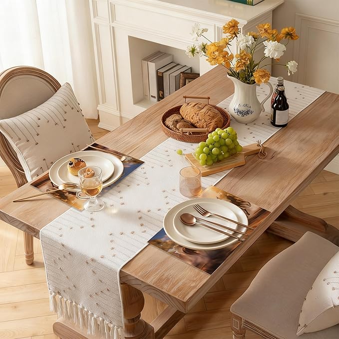12x18 Inch Running Herd Horse Placemats Set of 6 - Waterproof, Non-Slip & Washable Summer Fall Placemats for Kitchen & Dining Table Placemats