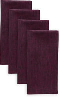 Solino Home Linen Cloth Napkins Set of 4-100% Pure Linen Chambray Burgundy Dinner Napkins 20 x 20 Inch for Valentines, Winter - Athena, Handcrafted and Machine Washable