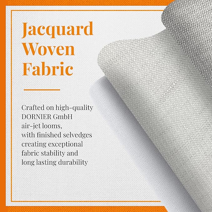Premium European Cloth Table Linen Placemats - 56% Cotton 44% Linen Fabric, Jacquard Woven Design - for Occasions or Daily Use - Machine Washable - Carlo Lamperti Italy - Natural, 20"x14" (Set of 4)
