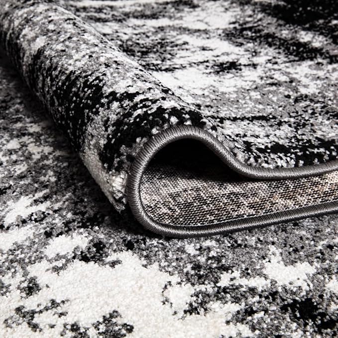 Keen Home Design Area Rugs - 12x15 Non-Shedding, Abstract Rugs for Kitchen, Living Room, Bedroom, Dining Room, Entryway - Size: 12' x 15', Abstract Black
