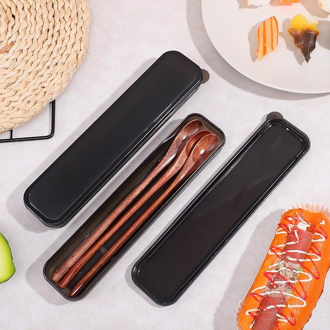 2 Pcs Portable Flatware Box Simple Utensil Holder with Lid Travel Flatware Storage Box Camping Utensils Cutlery Cases for Fork Chopsticks Spoon 9.76x2.4 Inches