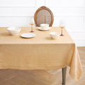 Solino Home Linen Tablecloth 60 x 90 Inch - 100% Pure Linen Golden Nugget Table Cloth for Rectangle Tables - Athena, Machine Washable Tablecloth for Spring, Easter