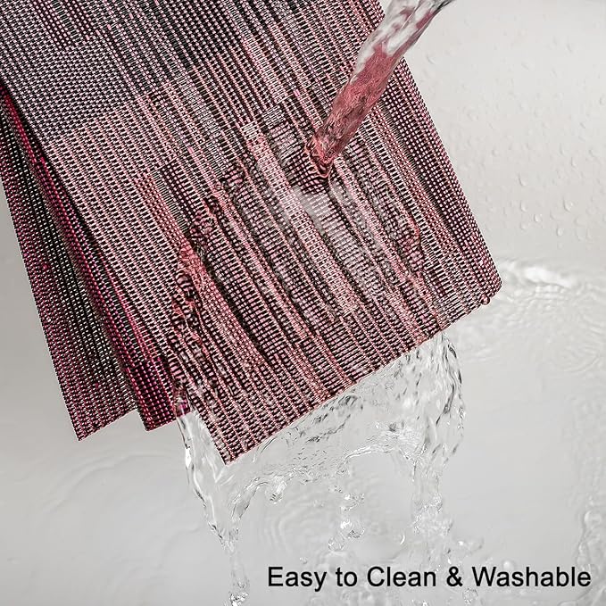 Placemats Set of 6, Vinyl Woven Place Mats Indoor Set of 6 Washable Wipeable PVC Table Mats Heat-Resistant Non Slip Plastic Placemat for Kitchen Dining Outdoor Table (Purple Red, Set of 6)