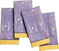 Maison d' Hermine Cloth Napkins Set of 4 100% Cotton Everyday Reusable Square Napkins Cloth Washable Dinner Wedding Restaurant Valentines Day Decorations Spring/Summer (Bees are Buzzing, 18" x 18")