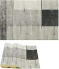 Gradient Placemat Set, Modern Minimal Black White Grey Abstract Geometric Shape Line Patchwork Pattern Home Decor Linen Table Mats for Dining Room Kitchen Party (17x12in) x2P