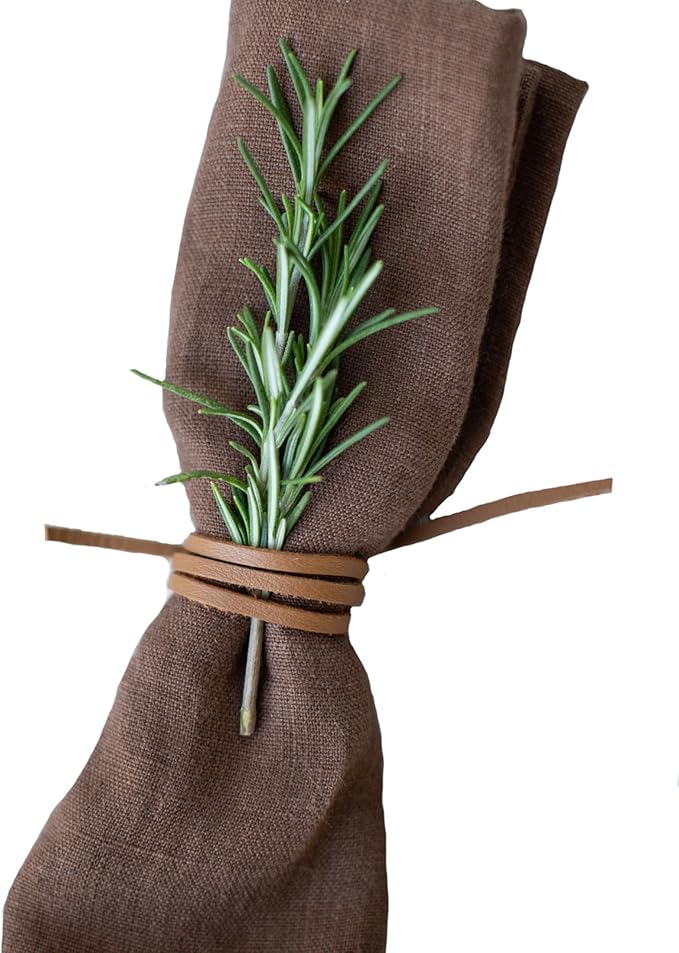 Keyaiira Genuine Leather Minimalist Leather Napkin Rings – Stylish Natural Napkin Holders for Dining & Serving, Perfect for Everyday Tables, Restaurants Gatherings