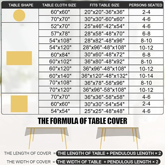 Smiry Rectangle Table Cloth, Waterproof Heavy Duty Vinyl Tablecloths, Wipeable Washable Table Cover for Kitchen and Dining Room (Beige, 60" X 140")