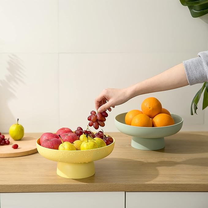 Fruit bowl Fruit Basket for Kitchen Countertop Kitchen Storage Baskets Stand Organization, Decor Centerpiece Counter or Dining Room Tables (green)
