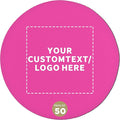 50 Round Foam Bud Coasters Pack, 4 inch - Customizable Text, Logo - PU Foam, Party Favor - Neon Pink