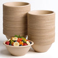 200 Pcs 8 Oz Compostable Disposable Paper Bowls, Natural Sugarcane Bowls Eco-Friendly Soup Bowl for Ice Cream Desserts Salads Pet Food