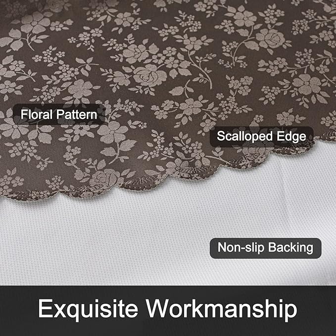 Smiry Round Table Cloth, Waterproof Heavy Duty Vinyl Tablecloths, Wipeable Washable Table Cover for Kitchen and Dining Room (Coffee, 70" Round)