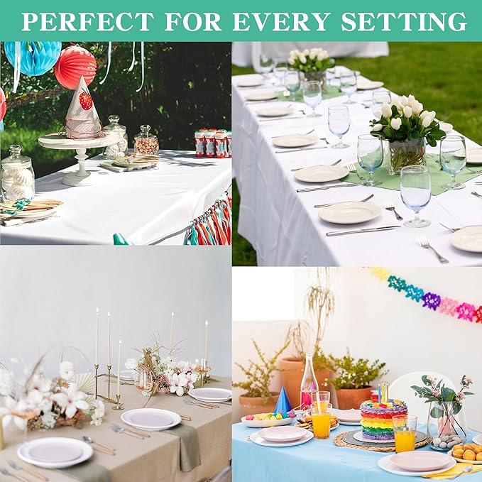 4FT Table Cloth for Rectangular Fitted Events Stretch Yellow Table Covers Washable Spandex Tablecloth Protector for Party, Wedding, Cocktail, Banquet, Festival