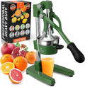 Zulay Kitchen Cast Iron Juicer - Easy-to-Clean Heavy-Duty Manual Juicer, Professional Citrus Juicer - Stainless Steel Lemon Squeezer - Manual Citrus Press & Orange Squeezer - Orange Juicer – Green