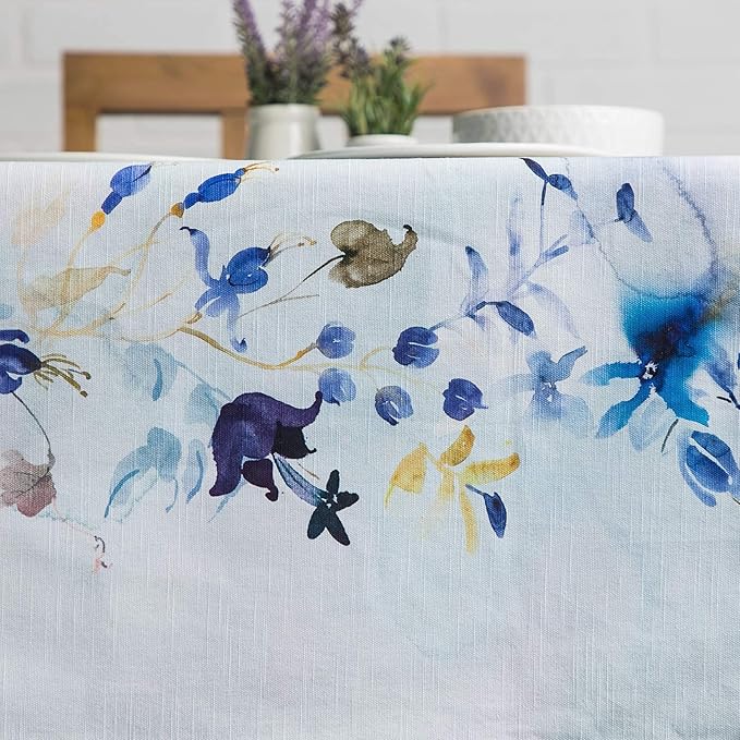Maison d' Hermine Table Cloth Square Table 100% Cotton 54 x 54 Inches Tablecloth Reusable Decorative for Dining Room Farmhouse Home Valentines Day Decorations Spring Summer - Lazy Summer Days