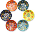 Ceramic Small Bowls, Dipping Bowls Set of 6, 2.5 Oz Soy Sauce Dish, Handmade Charcuterie Bowls, Colorful Pinch Bowls, Dishwasher & Microwave Safe Sauce Bowls, 3.3" Mini Bowls (SULTAN'S GARDEN)