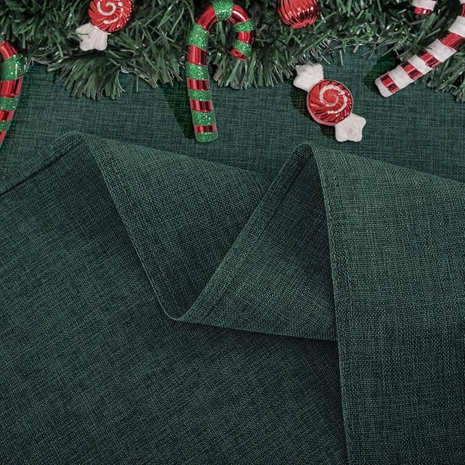 Softalker Large Rectangular Table Cloth Green 120x60 inch Linen Textured Tablecloth Waterproof, Stain and Wrinkle Resistant, Extra Lang Table Cloth for 6/8 Foot Rectangle Tables Decor Christmas