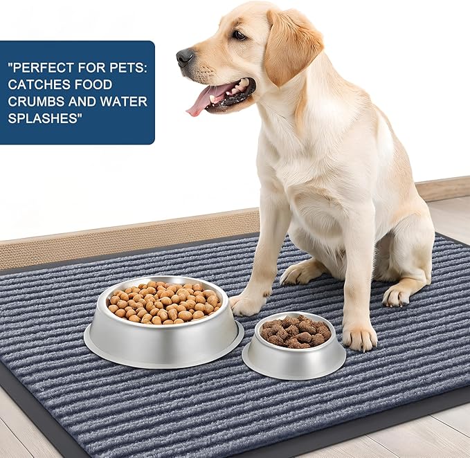 OLANLY Front Door Mat Indoor Outdoor Entrance, Waterproof Heavy Duty Doormat, Fade Resistant, Low Profile, Easy Clean Patio Porch Welcome Floor Mats for Entry, 35x23, Ash Grey