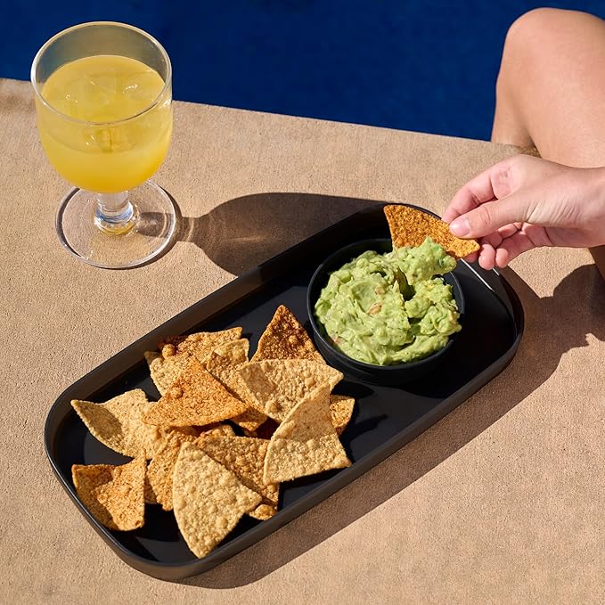 madesmart dipware Small Serving Plate, Stackable & Removable Dip Bowl for Salsa, Queso, Salad, Olives, Dishwasher & Microwave Safe, Multipurpose Plate & Bowl, Turquoise