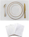 Home Brilliant White Placemats Set of 6 Heat Resistant Dining Table Place Mats for Kitchen Table for Wedding Party Holiday, Pure White