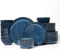 24 Piece Dinnerware Sets for 8, Modern Stoneware Plates and Bowls Setst, Perfect for Family Gatherings & Holiday Celebrations, Easy Cleaning Dishes Set, Stack Compactly Dishware, Starry Blue