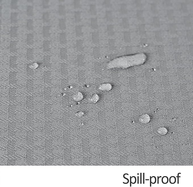 maxmill Square Tablecloth Weaved Texture Stain Resistant Waterproof Wrinkle Free Washable Soft Table Cloth, Decorative Fabric Table Cover for Dining Room Dinner Parties, 52 x 52 Inch, Light Grey