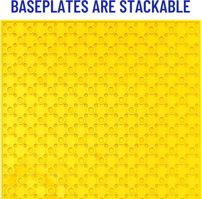 Strictly Briks Stackable Baseplates - 12 Pack 10"x10", 32x32 Studs, Compatible with Lego for Building City Scenes, Foundation, Displays Bricks on Play Table, Kids Easter Gift, Vibrant