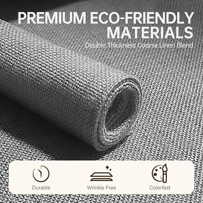 Blue Forest Placemats Set of 4, Dual-Layered Thickened Faux Linen Table Mats Heat Resistant Machine Washable Wrinkle Free Place Mats for Kitchen Dining Outdoor/Indoor (Light Grey)