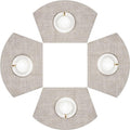 SHACOS Small Round Table Placemats Wedge Shaped Placemats Set of 4 Heat Resistant Wipe Clean Indoor Outdoor (4, Beige White Black)