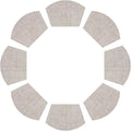SHACOS Wedge Placemats Set of 8 Woven Vinyl Plastic Placemats for Small Round Table Place Mats Wipe Clean Non Slip Table Mats, Beige White Black