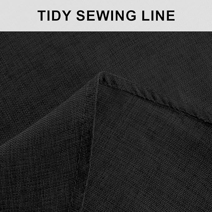 Hiasan Round Linen Tablecloth 40 Inch - Wrinkle and Stain Resistant Washable Polyester Fabric Table Cloth for Dining Room Kitchen Party, Black