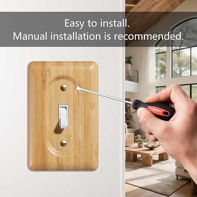 Decorative Light Switch Covers Bamboo Wood Switch Plate Covers Single Toggle Stylish Wood Switch Plate Covers