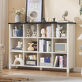 12 Cube Storage Organizer, Farmhouse 62 Inch Warm White Display Bookshelf, Wooden 3 Tier Large Open Book Shelf, Modern Bookcase for Home Office, Rustic Cubby Cabinet for Living Room, Bedroom