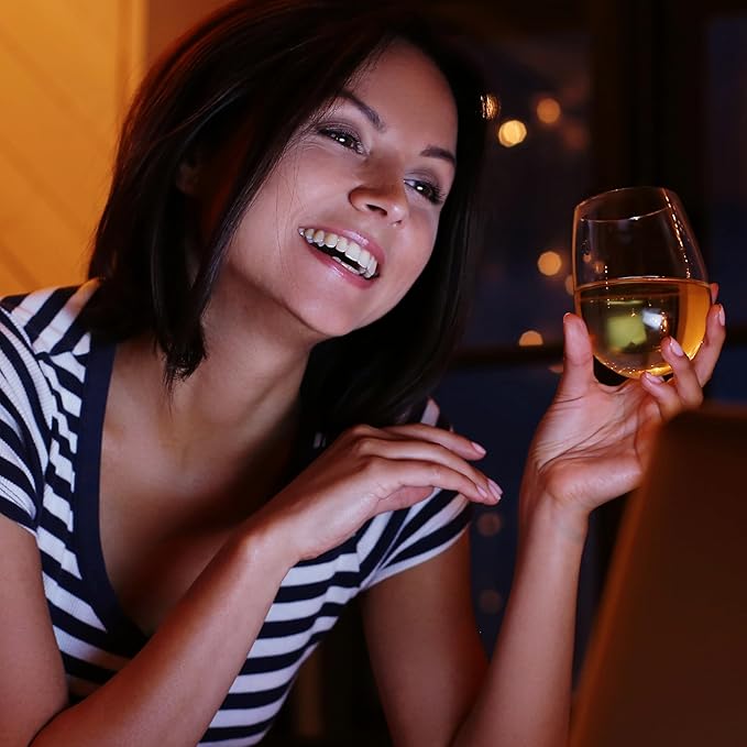 Unbreakable Stemless Plastic Wine Glasses | Reusable | Shatterproof 100% Tritan Plastic | Dishwasher-Safe | BPA-free | Awesome for Indoor & Outdoor | 16 oz, Set of 12