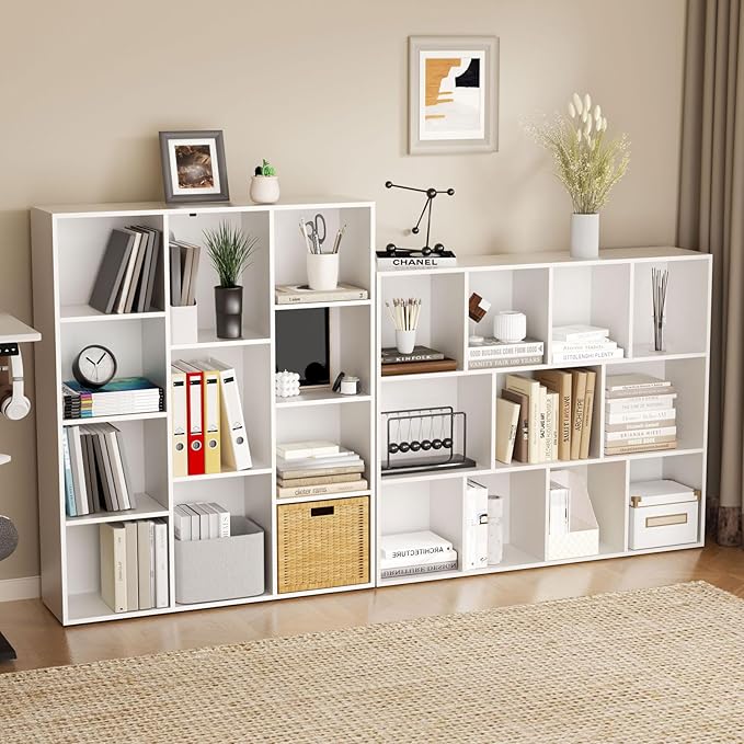 Cube Storage Organizer,Closet Organizers and Storage,Cube Reversible Bookshelf,Storage Shelf for Living Room,Home Office,Dining Room(White, 11-Cube)